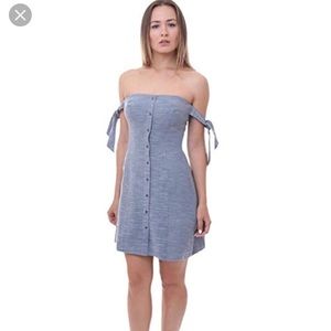 Blue off the shoulder ASTR dress